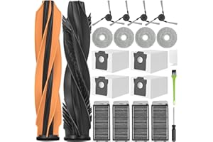 RUKHOOL L40s Pro Ultra Accessoires pour Dreame X50 Ultra Complete/ L40s Pro Ultra / L50 Pro Ultra Pièces de Rechange X50 2 Brosse Principale 4 Sacs à Poussière 4 Chiffons 4 Filtres 4 Brosse Latérale