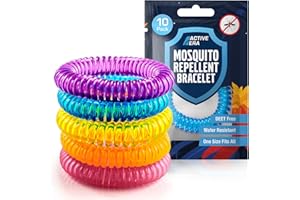 THE BODY SOURCE Bransoletka Na Komary Opaska Przeciw Komarom, Odstraszająca, Wielokrotnego Użytku, Na Zewnątrz, Wodoodporna Z Trawą Cytrynową, Olejkami Eterycznymi, Naturalna, 250h / 10 dni Ochrony Dla Dzieci i Dorosłych