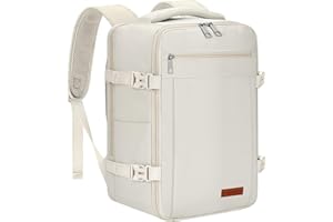 MOCOCITO Bagage Cabine 40x20x25cm Pour Ryanair Sac 40x20x25 Ryanair Sac à Dos de Voyage Avion Sous Siège Bagage à Main Ordinateur Portable 15.6'' - Blanc Cassé