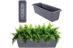 KADAX Jardinière de balcon en plastique résistant aux intempéries, jardinière de balustrade pour la culture de fleurs, d'herbes et de plantes (anthracite, 50 cm), K9975