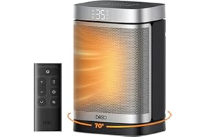 Dreo Calefactor Atom One, 3-Modos 3-Velocidades, 70°Oscilación, Calefactor cerámico de PTC con termostato, con termostato, temporizador 1-12H, Mando a distancia, Modo ECO-Ahorro de energía