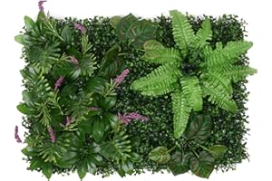 courti Artificial Hedges Panels Garden Privacy Screening, Premium Artificial Privacy & Protective Screens - Faux Plant Wall Backdrop for Home Garden Backyard Wedding Decoration, 60×40cm (E)