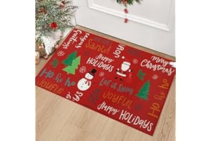LuxFocus Świąteczna wycieraczka pod drzwi na zewnątrz antypoślizgowa pochłaniająca świąteczna wycieraczka lniany jak Boże Narodzenie powitalna mata przednia Boże Narodzenie mata zewnętrzna dywanik