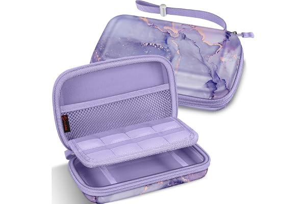 FINTIE Etui pour Nintendo 2DS XL / 3DS & XL & LL - Housse Rangement Anti-Choc Sac de Transport avec Porte-Cartes de Jeu et Dragonne,