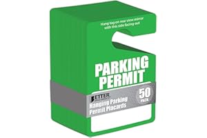 Better Office Products Green Parking Permit Hang Tags, 50 Pack, Poly Plastic Parking Placards, Temporary Parking Passes, Bulk Pack, 3" x 5" Placards for Rearview Mirror, Thick Gauge (0.2"/0.5 mm),