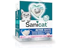 Sanicat - Arena Aglomerante Active White con Flor de Loto Hecha de minerales naturales con control de olor garantizado Absorb