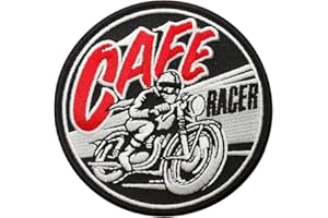 Titan One Europe - Cafe Racer Motorcycle Old School Biker Jacket Retro Patch Parche Motero Bordado Termoadhesivo
