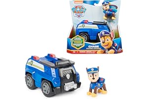 Paw Patrol - Pat Patrouille - Véhicule Figurine Chase - Voiture Figurine À Collectionner - Pat Patrouille Jouet - Plastique Recyclé - Voiture Enfant - Jouet Enfant 3 Ans Et +