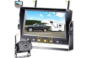 Tomoia Caméra de recul sans Fil WiFi étanche 7" LCD Split Monitor Touch Key Screen DVR Recorder Système de Vue arrière pour Camping-Car, Van Camion T5