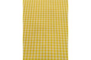 DISCOUNT FABRICS LTD The Meter, tessuto in policotone a quadretti giallo, 114 cm di larghezza, 114 cm