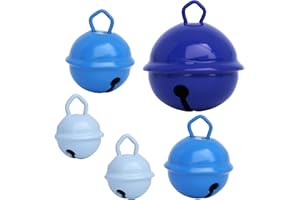 MUSIKID Grelots Musicaux Couleurs Bleu foncé 35mm +2 Bleu clair 25mm +2 Bleu ciel 15mm Chiens Montessori Instruments Noël Anniversaire Décorations Loisirs Créatifs
