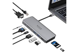 SELORE&S-GLOBAL Adaptateur USB C, HUB USB C Multiport 10-en-1 vers HDMI et VGA, USB 3.0/2.0, PD 100W, Ethernet RJ45, SD/Micro SD et Audio 3.5mm, Dock USB C pour MacBook Pro/Air 2021/2020 Dell XPS Tablette