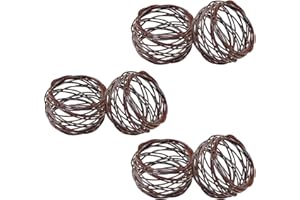 SKAVIJ Fatto a Mano Tovagliolo Anelli Impostare di 6 per Ogni Giorno, Cenare Tavolo Decorazione Marrone