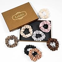(8 Stück) Lolalet Haargummis Seide Scrunchies für Damen, Premium Satin Haargummis, Weiche Elastische Silk Pferdeschwanzhalter