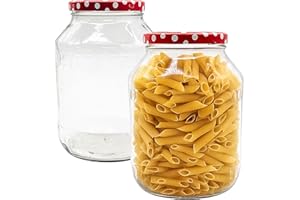 Devitre 2 grosse Einmachgläser 2650 ml Vorratsgläser mit Deckel und Etiketten