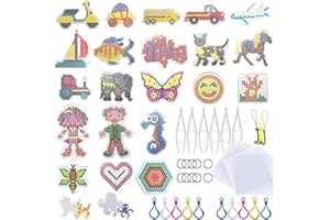 Allazone 54 Pz Perline a Fusione 5mm 23 Pz Perline da Stirare con Pinzette Bianche, Carta da Stiro per Bambini, Perline da Stirare Pegboard per Il Tempo Libero Creativo