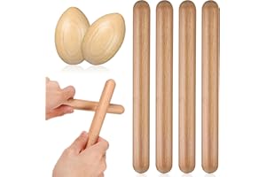 VAGUELLY 4-Piece Wooden Musical Instruments Set for Children - Rattle Eggs and Tonewoods Perfect for Rhythm Play and Musical Early Education, Ideal for Toddlers from 1 Year