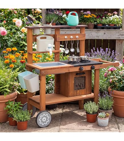ROBOTIME Mud Kitchen - Set da gioco per bambini, design deluxe per