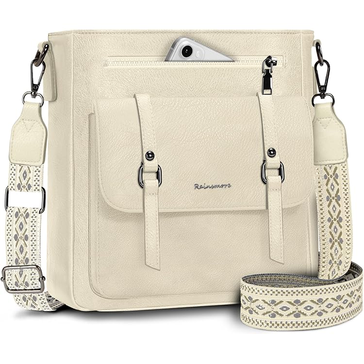 HILAEX Crossbody-tassen voor dames, PU-lederen crossbody-handtas, schoudertassen voor dames, met verstelbare en afneembare riem