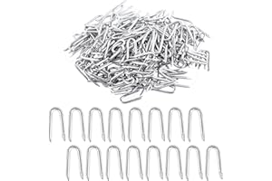 Glarks 200Pcs 40mm Wire Staples Steel Wire Fence Staples Set, Heavy Duty Galvanized Wire Staples U Shaped Nails U Staples for Woven Fencing and Wire Mesh