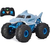 Monster Jam Megalodon Storm, RC Truck, kara ve su i&ccedil;in k&ouml;pekbalığı g&ouml;r&uuml;n&uuml;ml&uuml; amfibi ara&ccedil;,1:15 &ouml;l&ccedil;ek - &ccedil;ok kolay kullanım, 4 y