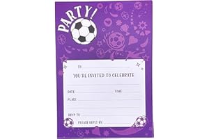 M & G Mustard & Gray Childrens Party Invitations (x24 Invites Only, Girls' Football)