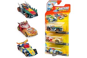 T-RACERS Mix ´N Race 3 Pack – Pack de 3 Coches coleccionables. Coches Desmontables en Dos Partes y con Piezas Intercambiables. Pack 3/12