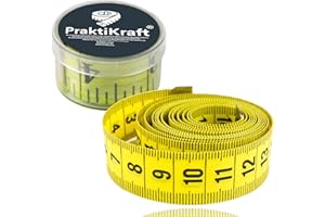 PRAKTIKRAFT Massband 150 cm - 2 in 1 - cm + INCH Schneidermaßband - Maßband in Aufbewahrungsbox zum skalieren & messen