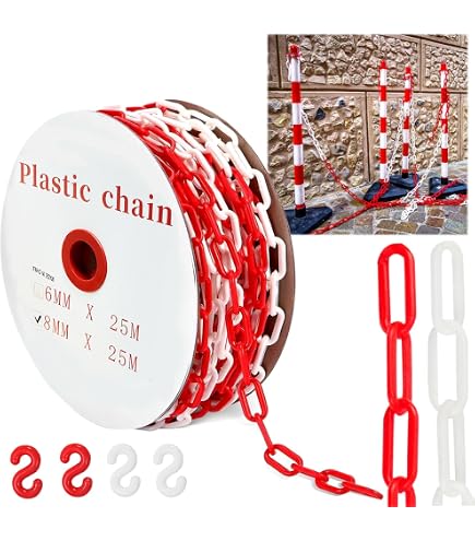 CATENA PLASTICA SP.6MM. BIANCA/ROSSA - CATENE E ACCESSORI - Nunziata Store
