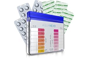 AQUANEXO Pool Tester pH et chlore avec 60 pastilles de test, Pooltester, Testeur d'eau de piscine, Testeur de pH de piscine, Pool Tester chlore et pH pour piscine, pataugeoire