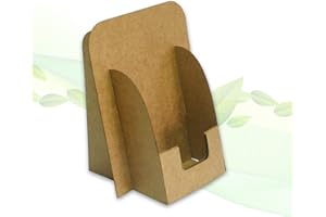 thefoldstands 5 faltbare Visitenkartenständer "nature-eco Design" ökologische Aufsteller für Visitenkarten 5,5 x 9,0 cm vertikal Prospekthalter aus recycleten Karton, kurz-bis mittelfristigen Einsatz