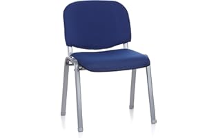 HJH Office 704110 conferenza rivestita XT 600 Riunioni, Attesa Con Schienale, Tessuto Blu/Argento