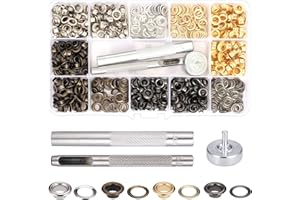 ZKSMNB Grommet Tool Kit, Grommet Eyelet Set Washers Eyelet Pliers Set and 400 Sets 5mm Grommet Eyelets with for DIY Clothing Leather Craft Fabric Tarps