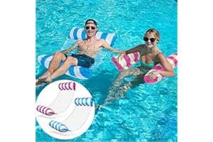 Sitbfoam 2 Stück Luftmatratze Wasser Hängematte, Luftmatratze Pool Zubehör Spaß, 4 In 1 Hängematte Schwimmbad Strand Wasser Loung Erwachsene und Kinder