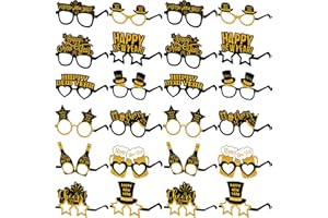 Suilung 24 Pack New Year Eve Glasses Party Supplies 2025 Paper Eyeglasses Eyewear Photo Props Happy New Year Decorations