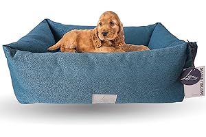Ligo Buddy Elegance- Lettino Cuccia per cani realizzata in Italia. Cuscino materasso per Cane cuccetta completamente sfoderabile e lavabile in lavatrice. (S/M: 70 X 65 cm, PETROLIO)