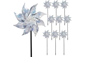 ERBO 10 sztuk wiatraczek odstraszający ptaki, odstraszacz gołębi na balkon, wiatrak do ogrodu, odbijające wiatraki, odstraszacz ptaków na balkon, odstraszacz gołębi do ochrony balkonu, ogrodu