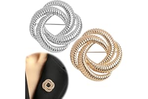 KIKI FANCY Twisted Frühling Brosche, Legierung Pins Anstecker Brosche für Frauen und Männer Blume Brosche für Paare Geschenk Jacke Dekoration Zubehör für Frauen, Mädchen, Party Mode Geschenk (Gold, Silber)