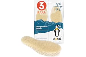 ‎BIPED biped 3 Paar Winter Einlegesohlen mit Lammwolle - Warme Sohlen für Schuhe - Extra weiche Schuh Einlagen für Damen und Herren z2389(43)