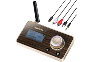 [Updated] SOOMFON 3-en-1 Recepteur Transmetteur Bluetooth 5.2, Adaptateur Bluetooth pour Chaine HiFi, aptX-HD & aptX-LL Emetteur, 30 m Longue Portée Récepteur pour TV/Stéréo