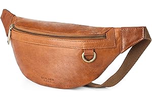 Berliner Bags Marsupio vintage Torino, Marsupio in pelle, con cinturino regolabile e cerniere YKK, impermeabile da uomo, marrone, marrone, taglia unica, Vintage