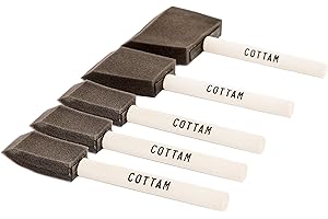 COTTAM Poly Foam Brush Set - Used For Oil, Paint, Varnish, Glue, Craft, Cyanotype, Modge Podge, and Cleaning