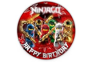 sweet-decor.de Tortenaufleger Ninjago FAN Motiv Essbare Tortendeko Tortenbild Kuchendekoration Fondant Rund Ø20CM