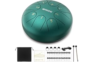 SEVKUMZ Steel Tongue Drum, 6 Inch 8 Tone D Major Tongue Drum for Beginners, Steel Pan Tones Percussion Instrument, Hand Pan Drum for Meditation Yoga Sound Healing