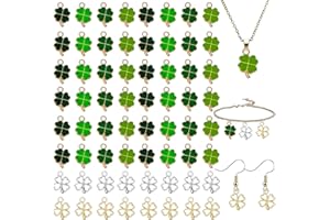 AHLMA 72 Pezzi Quadrifoglio Ciondoli Ciondolo Portafortuna Ciondoli Laurea Bomboniere Perfetto per Orecchini Bracciali Collane Cavigliere e Altre Decorazioni per Eventi Fai-da-te