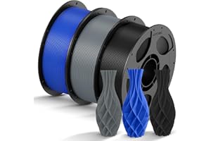 ‎ANYCUBIC ANYCUBIC PLA Filament 1,75mm, Refill PLA und Spool Kit, 3D Drucker Filament PLA, Vakuumverpackung, Intelligente Identifikation, 3KG Schwarz Blau Textur Grau