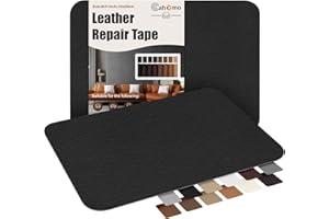 CAHOMO 2 Piezas Parches de Cuero Adhesivos, 20x28 cm Parche de Reparación Autoadhesivo,Cuero Adhesivo Para Tapizar Kit de Reparación de Cuero,Para Tapicería,Sofá,Asiento de Automóvil,Chaqueta Negro