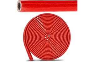 GENERISCH PE-Rohrisolierung Isolierschlauch 10 m Rolle x Ø 22 mm / 6 mm Isolierstärke Rot | Schutzschlauch Heizungsrohr Isolierung mit Schutzhaut | Rohr Dämmung Schlauch Rohrdämmung Warmwasserleitung Heizung