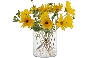 TREND FOR HOME Calendrier en verre - Hauteur : 15 cm - Pot de fleurs - Rond - Vase transparent - Tulipes - Diamètre : 15 cm - 2350 ml