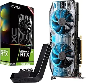 EVGA GeForce RTX 2060 SUPER XC GAMING, 08G-P4-3162-KP, 8GB GDDR6, Dual HDB Fans, RGB LED, Metal Backplate + PowerLink